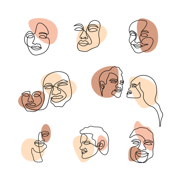 一组面线艺术向量图片下载