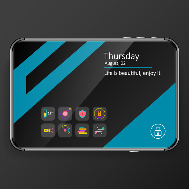 主屏幕移动应用程序用户界面数字逼真平板手机图片下载