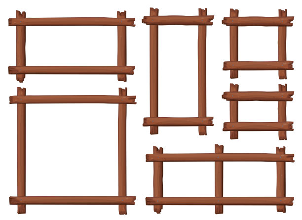 卡通风格的木框图片下载