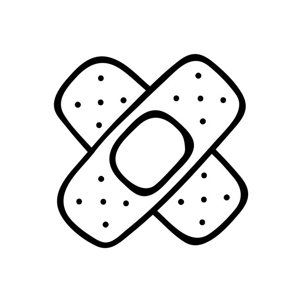 细线医疗绷带图标孤立在白色图片下载