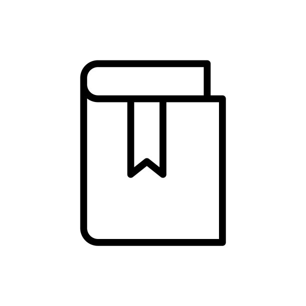 白色背景上的书本细线图标图片下载