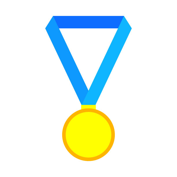 金蓝丝带奖牌运动奖项奥林匹克运动图片下载