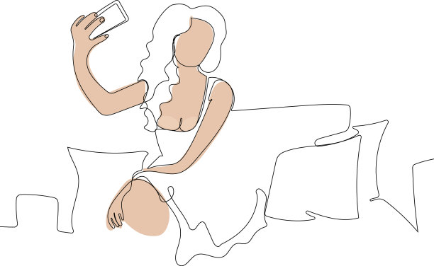 迷人的女孩自拍自我欣赏图片下载