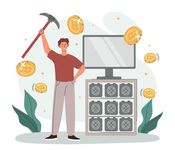 Cryptocurrency农场的概念图片下载