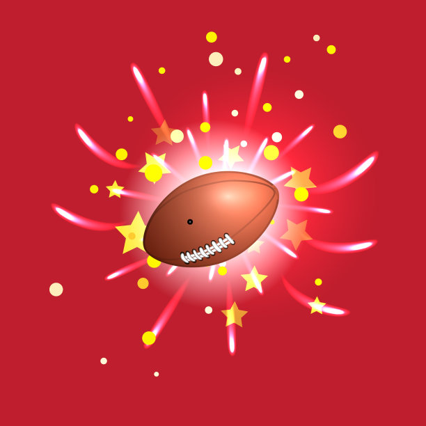 带有明亮星星背景的美式足球图片下载