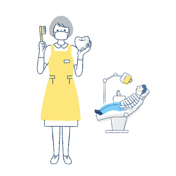 牙科保健师和病人坐在检查台上图片下载