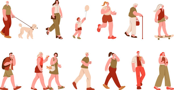 人们走在户外行走人物男人女人图片下载