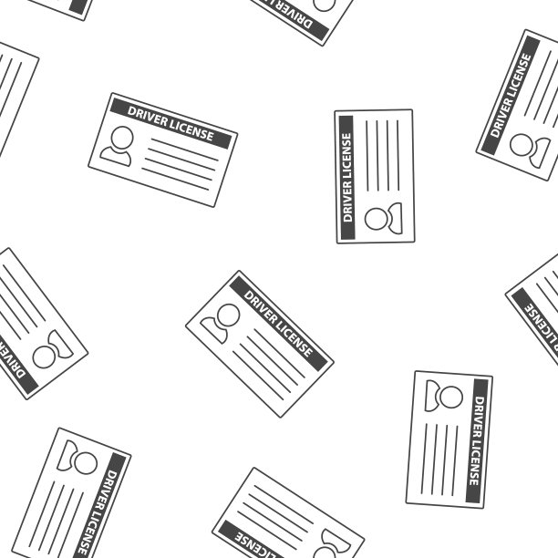 汽车驾驶证上白色图案无缝衔接图片下载