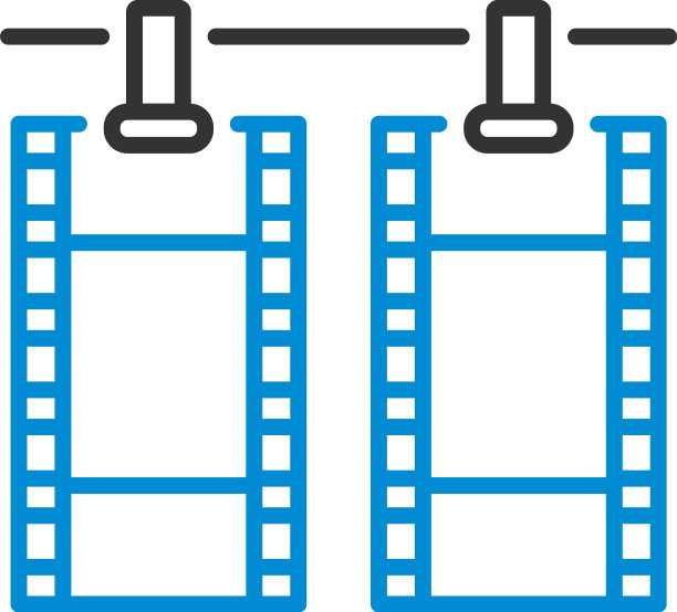 用晒衣夹在绳子上晒照片胶片的图标图片下载