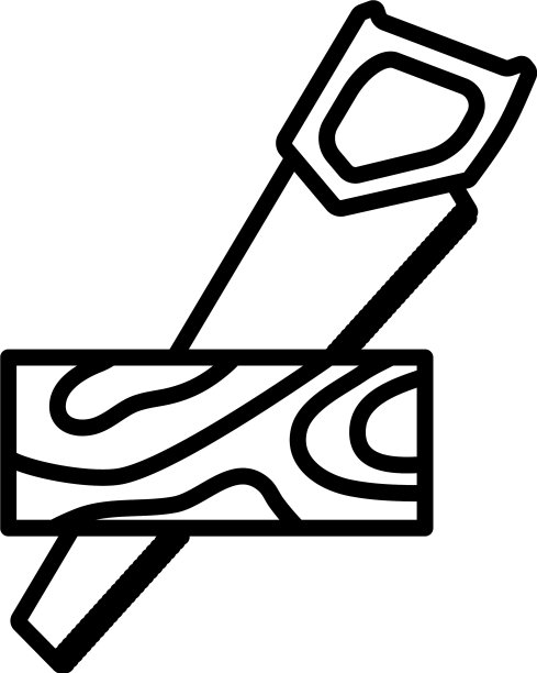 手锯切割木板图标图片下载