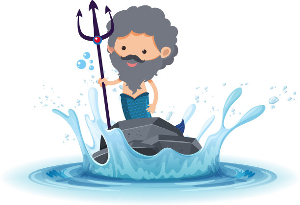 白色的石头上有美人鱼的水花图片下载