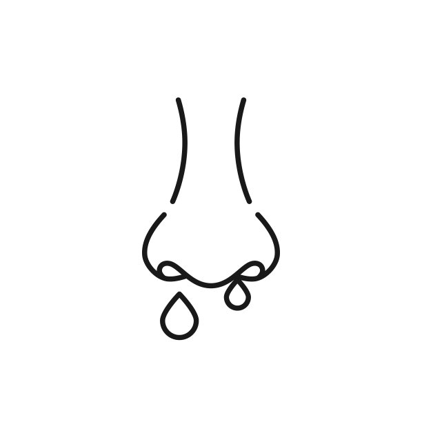 简单的细线流鼻涕或过敏图标图片下载