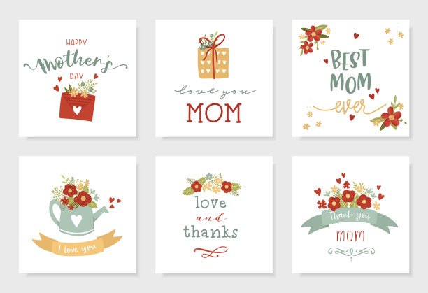 可爱的手绘母亲节设计可爱图片下载