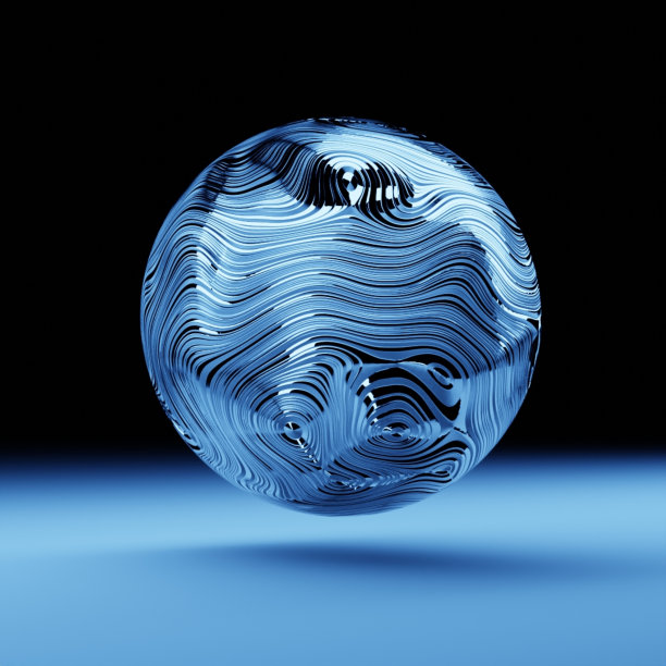 抽象蓝色水形成球体，3d渲染球图片下载