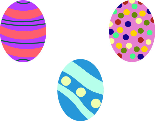 复活节彩蛋设置彩色图案的彩蛋图片下载