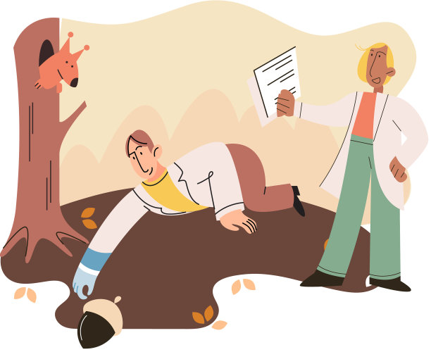 动物学家在动物的自然栖息地研究动物图片下载