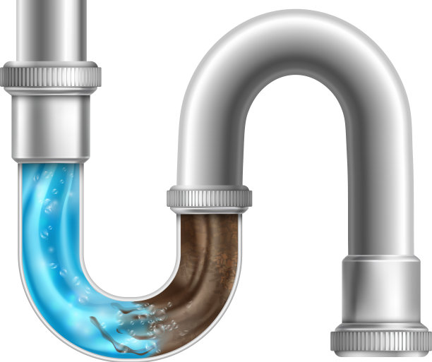 逼真的排水管堵塞管道3d管道图片下载