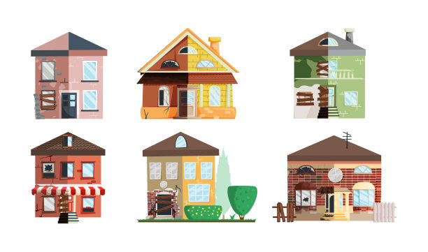 家庭改造旧房子前后维修图片下载