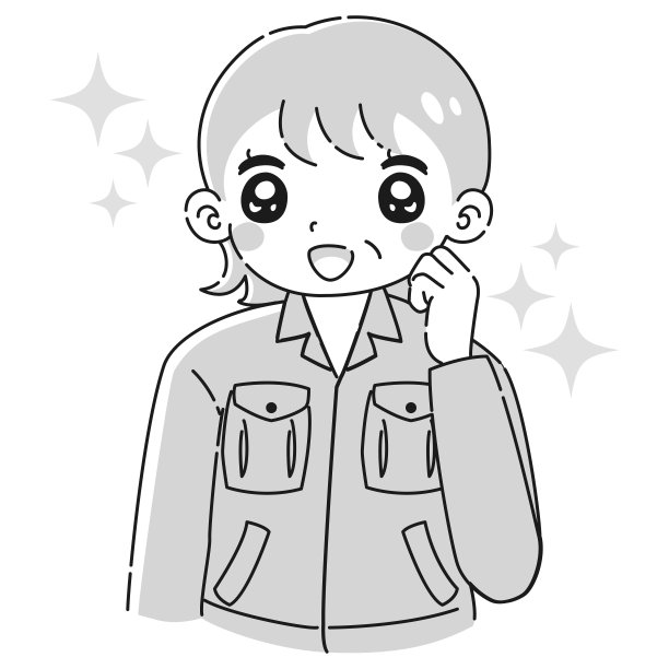 一名高级女性穿着碾压工作服的插图图片下载