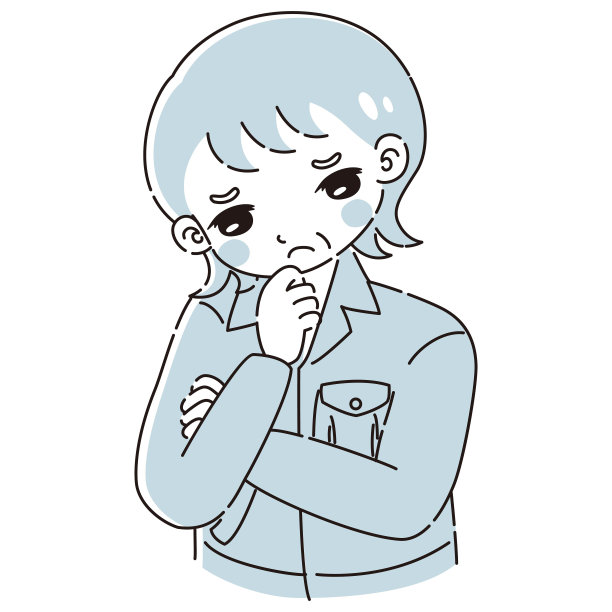 一位穿着工作服的高级女性思考的插图图片下载