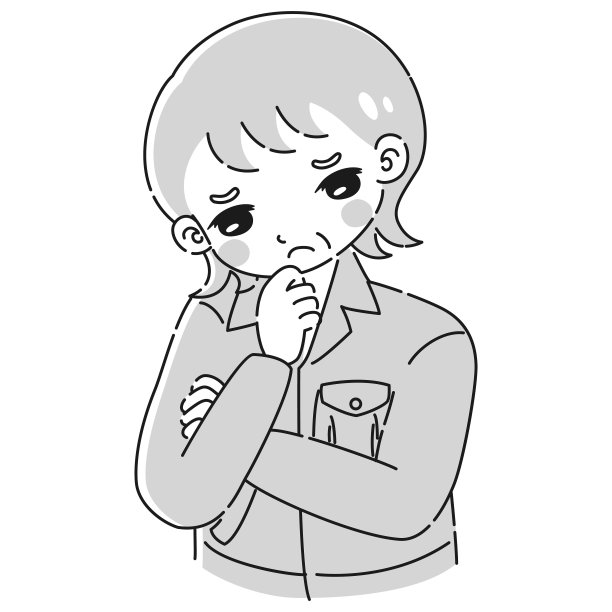 一位穿着工作服的高级女性思考的插图图片下载