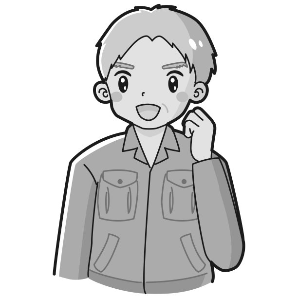 一名身穿工作服的高级男子摆出勇气姿势的插图图片下载