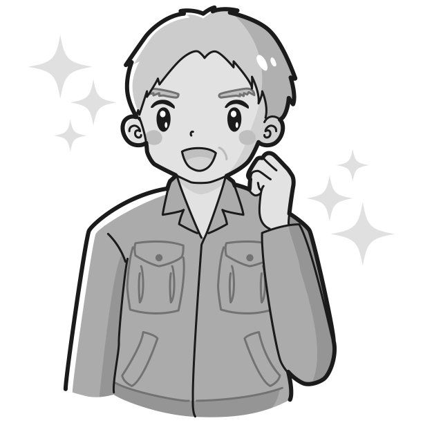 一名身穿工作服的高级男子摆出勇气姿势的插图图片下载