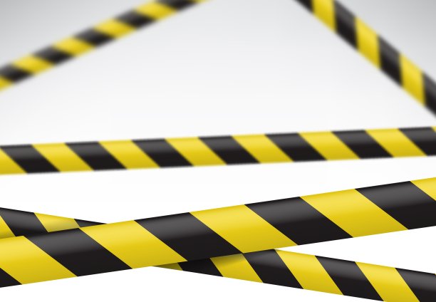 逼真的警示胶带，安全屏障条纹图片下载