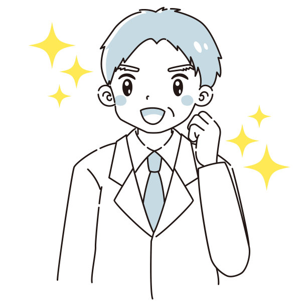 一名身穿白大褂的高级男子摆出勇气姿势的插画图片下载