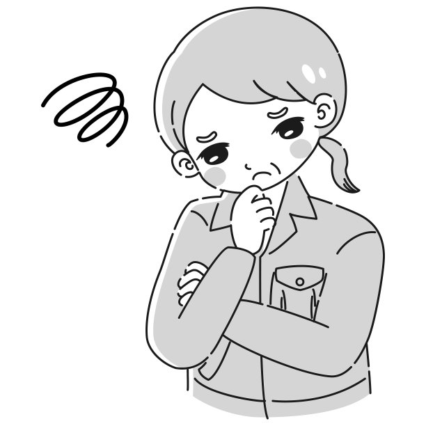 一位穿着工作服的高级女性思考的插图图片下载