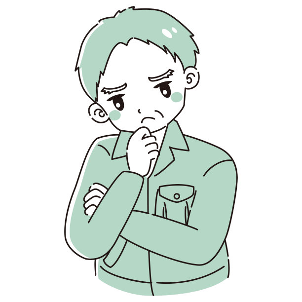 一个穿着工作服的高级男子思考的插图图片下载