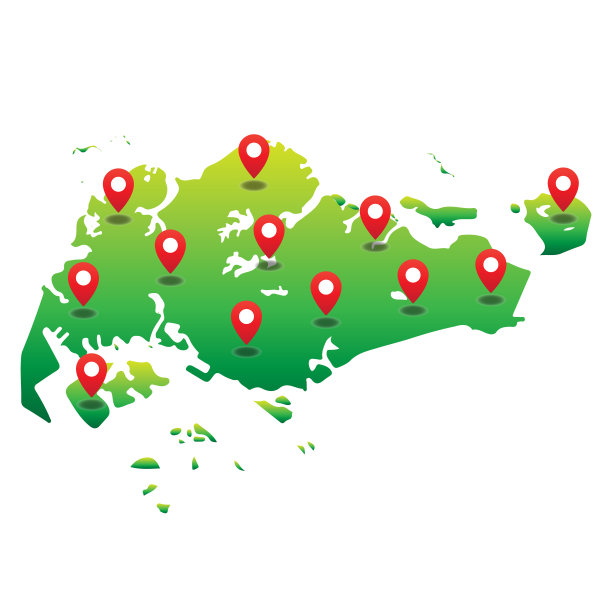 新加坡地图与pin位置图片下载