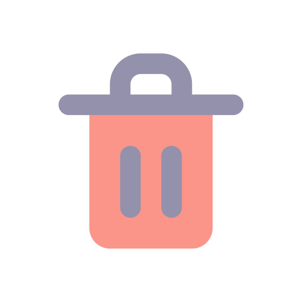 垃圾桶平面彩色ui图标图片下载