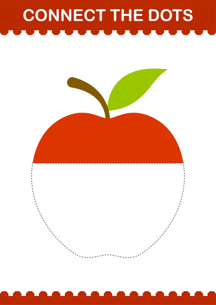 苹果，把这些点连起来。工作表对孩子图片下载