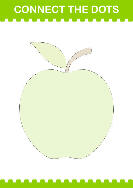 苹果，把这些点连起来。工作表对孩子图片下载