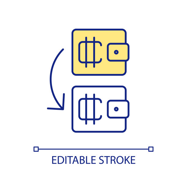 加密钱包之间的交易RGB颜色图标图片下载