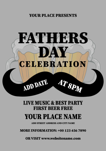 父亲节快乐派对海报传单设计图片下载