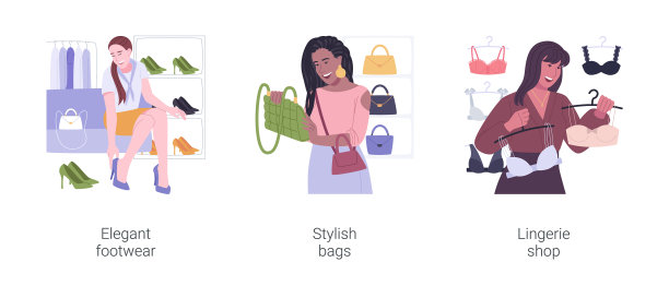 时尚精品孤立卡通图片下载