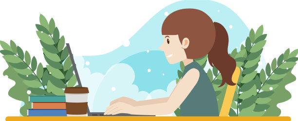 在家工作的平面设计理念图片下载