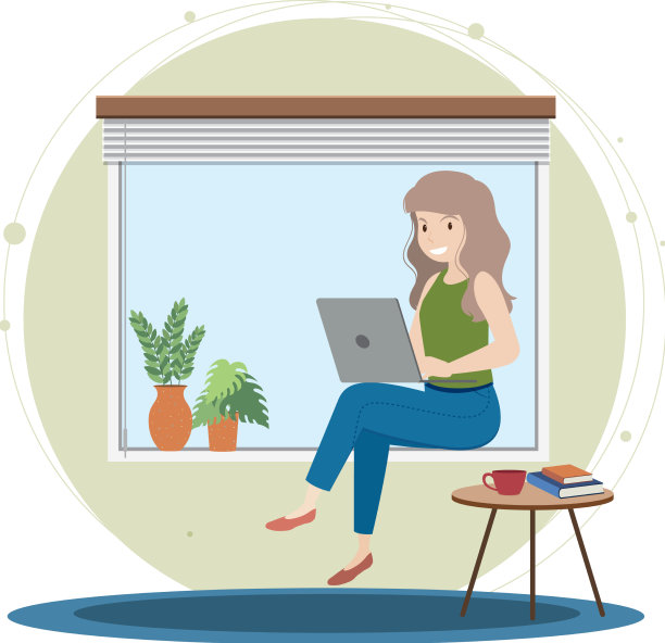 在家工作的平面设计理念图片下载