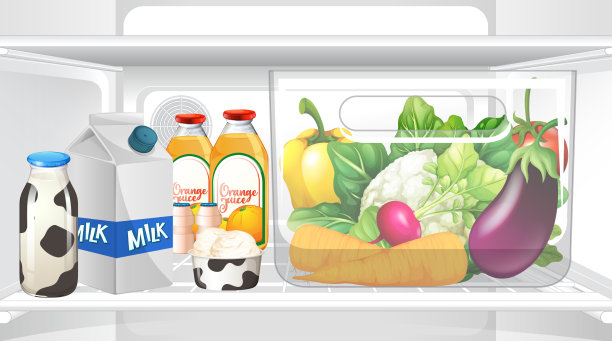冰箱里放着食物图片下载