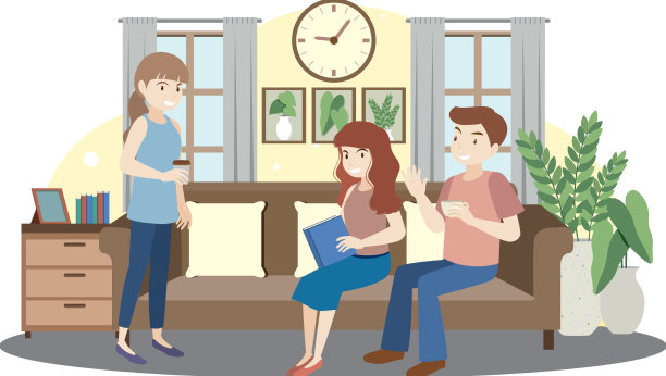 人们在客厅里消磨时间图片下载