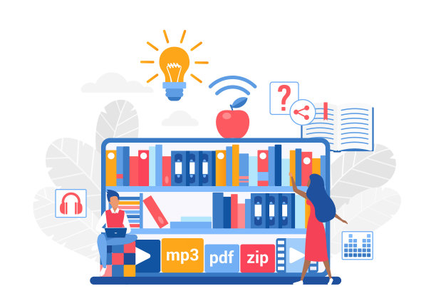 在线图书馆和数字虚拟资源库图片下载