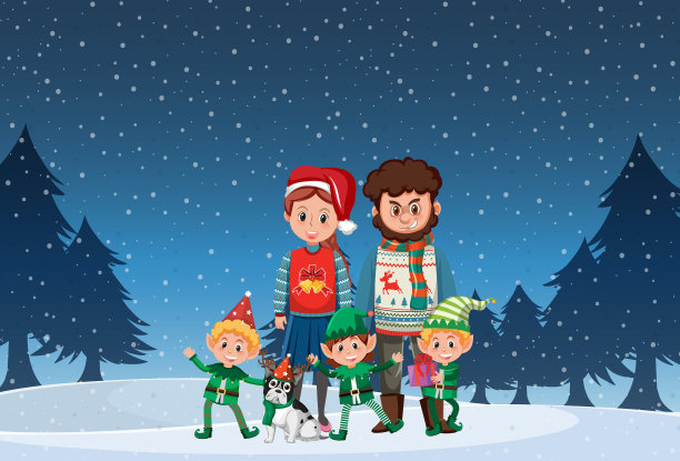 与家人共度圣诞节的夜晚图片下载