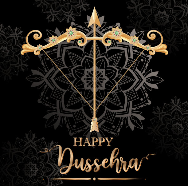 快乐的杜塞赫拉节日海报设计图片下载