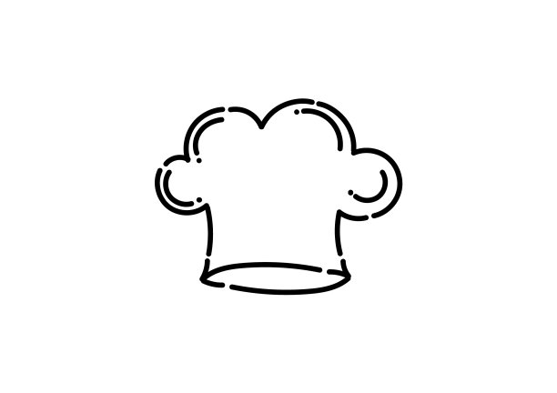 虚线风格的厨师帽图片下载