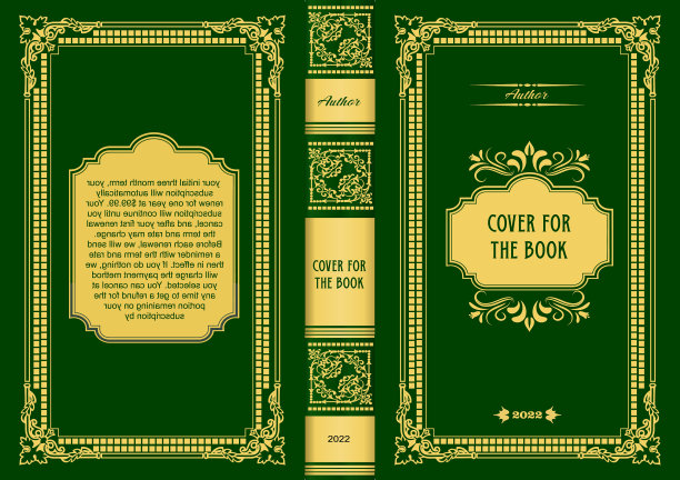华丽的书封面和古老的复古装饰框架图片下载