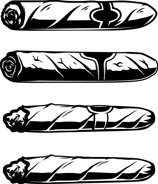 古巴雪茄采用单色风格设计元素图片下载