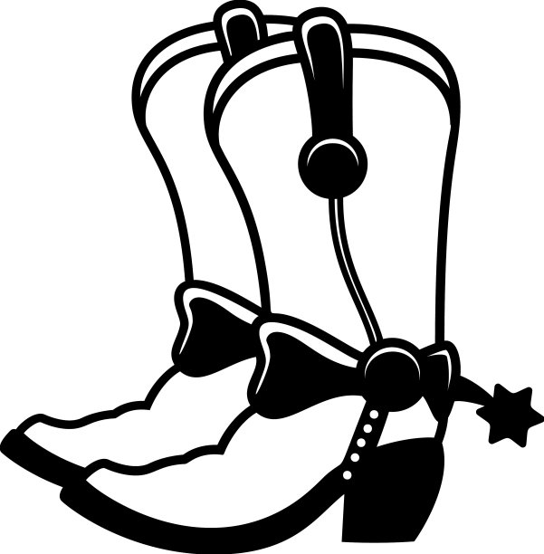 牛仔靴在复古单色风格设计图片下载