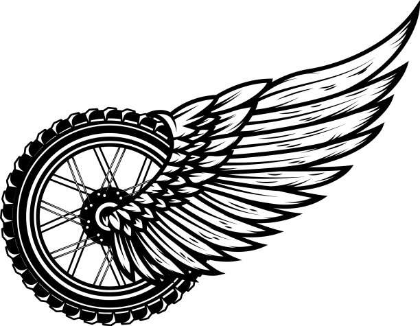 翼轮在单色风格的设计元素图片下载